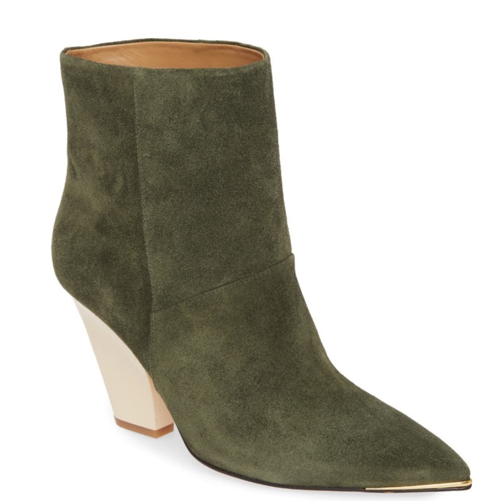NEW Tory Burch Lila Ankle Bootie Olive Suede Size 9.5